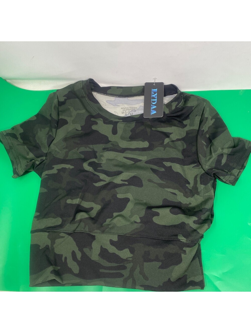 Lydda Women's Camo Crop Top Stretchy Top Size Small/Medium